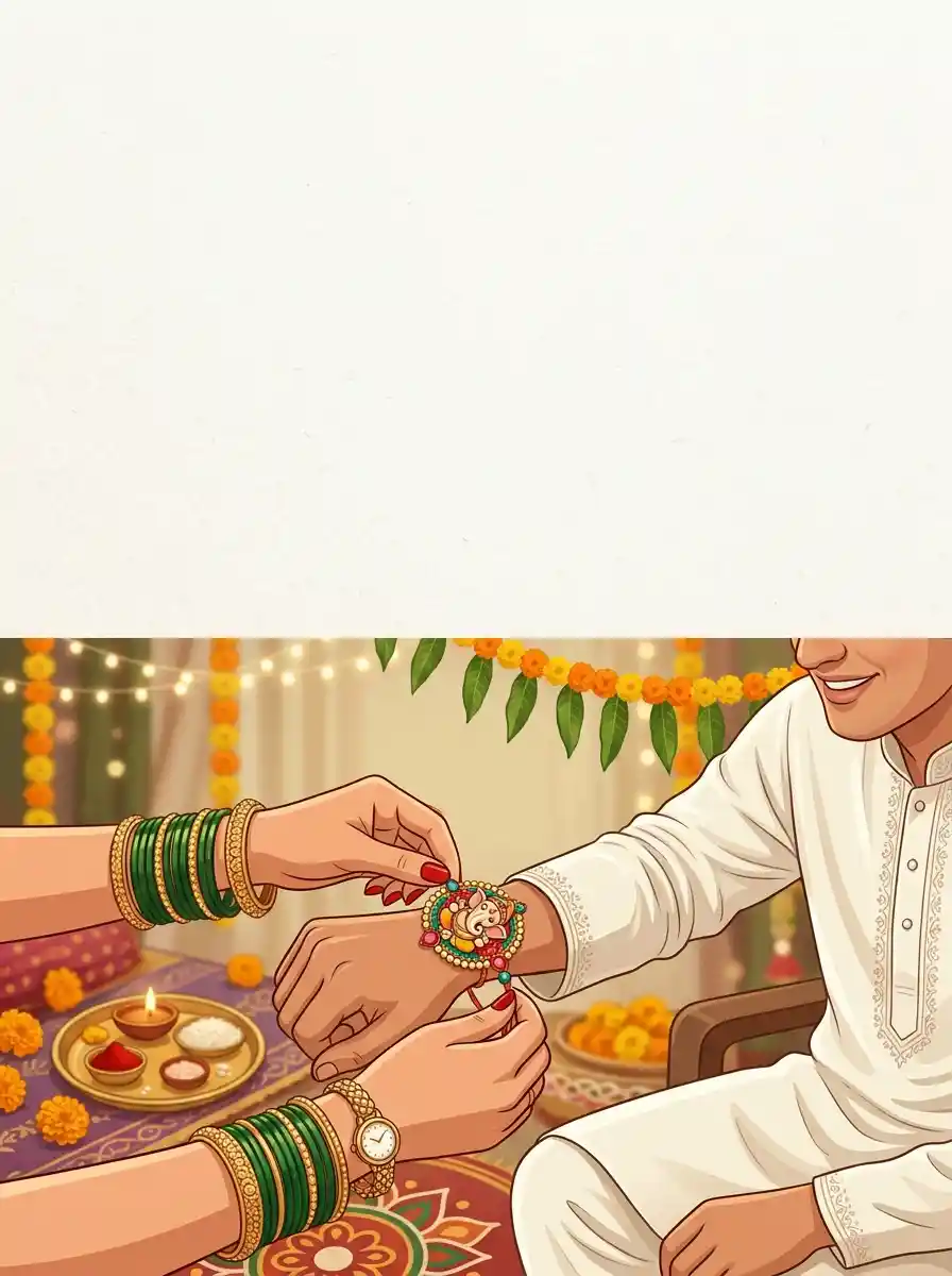 Hands Tying Rakhi Background